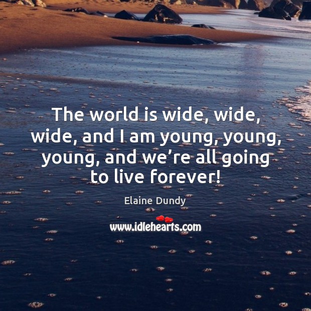 The world is wide, wide, wide, and I am young, young, young, Elaine Dundy Picture Quote