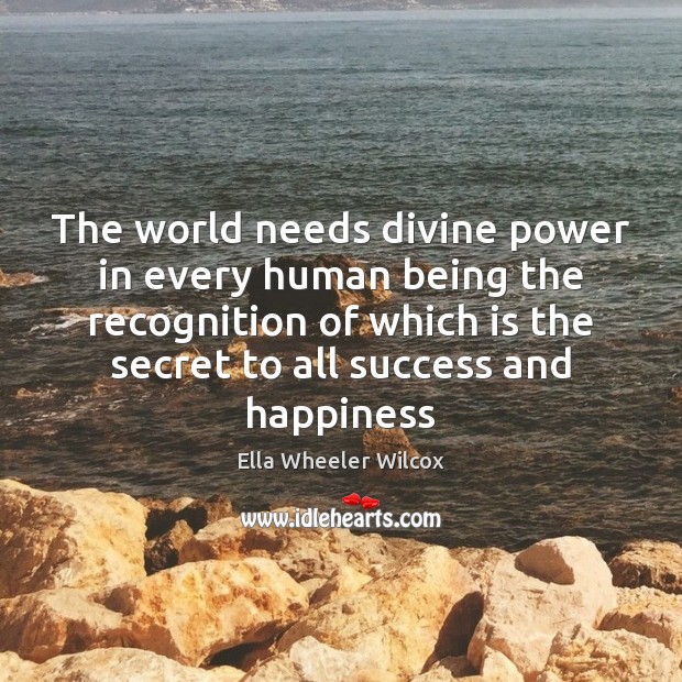 The world needs divine power in every human being the recognition of Image