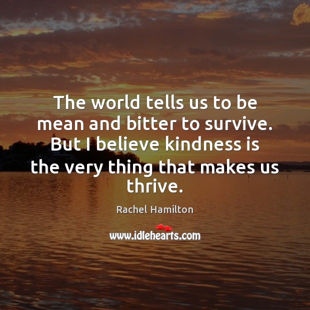 The world tells us to be mean and bitter to survive. But Kindness Quotes Image
