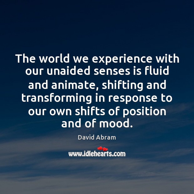 The world we experience with our unaided senses is fluid and animate, Image
