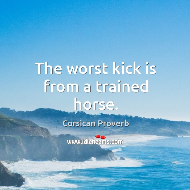 The worst kick is from a trained horse. Image