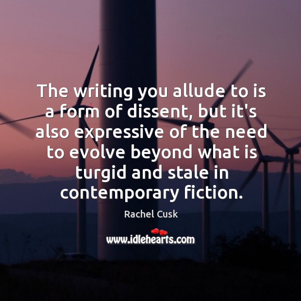The writing you allude to is a form of dissent, but it’s Image
