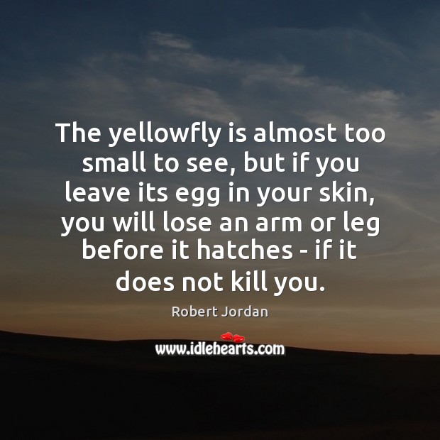 The yellowfly is almost too small to see, but if you leave Robert Jordan Picture Quote