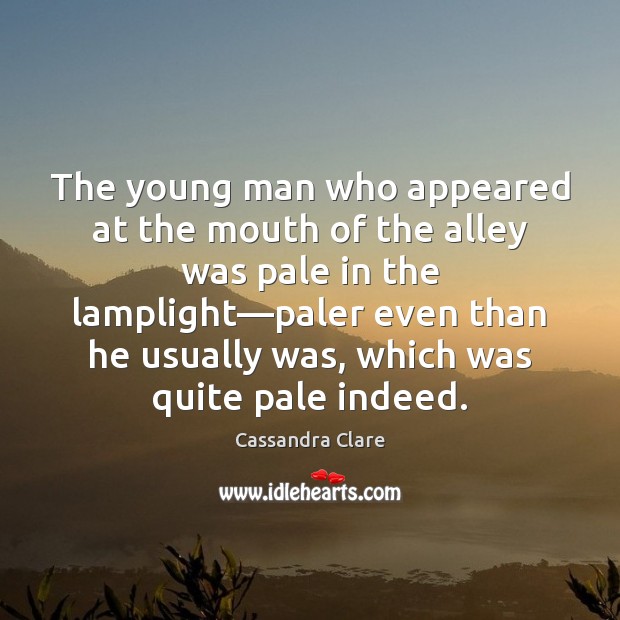 The young man who appeared at the mouth of the alley was Image