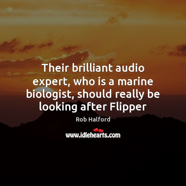 Their brilliant audio expert, who is a marine biologist, should really be Image