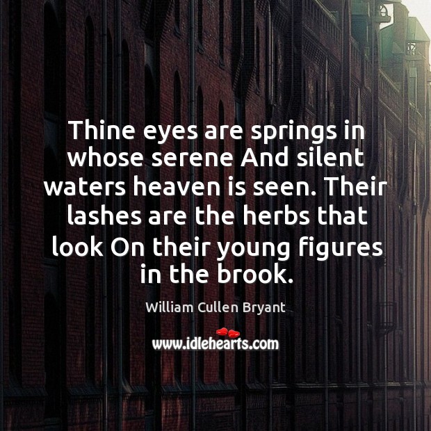 Their lashes are the herbs that look on their young figures in the brook. William Cullen Bryant Picture Quote