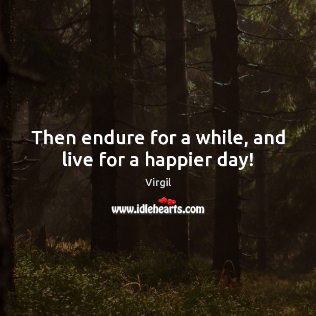 Then endure for a while, and live for a happier day! Image
