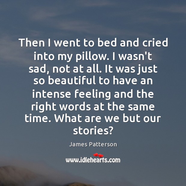 Then I went to bed and cried into my pillow. I wasn’t James Patterson Picture Quote