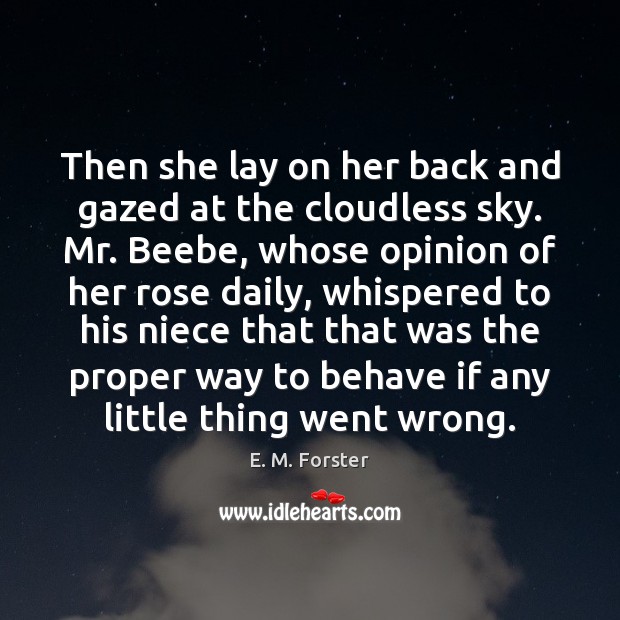 Then she lay on her back and gazed at the cloudless sky. Image