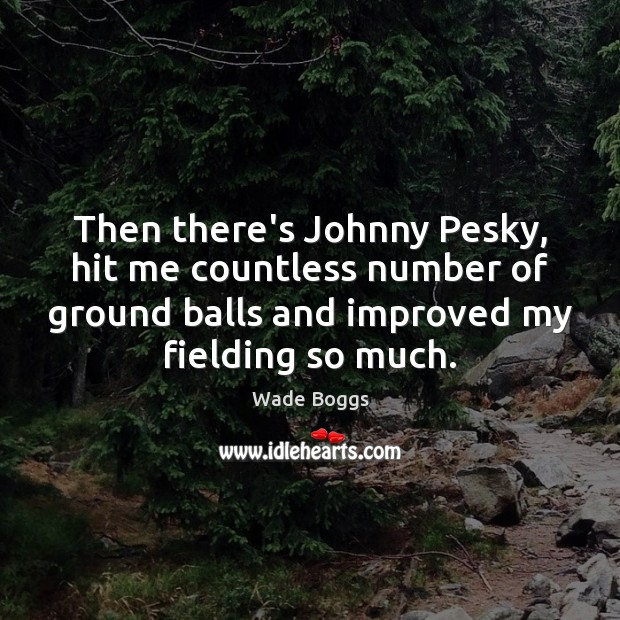 Then there’s Johnny Pesky, hit me countless number of ground balls and Wade Boggs Picture Quote