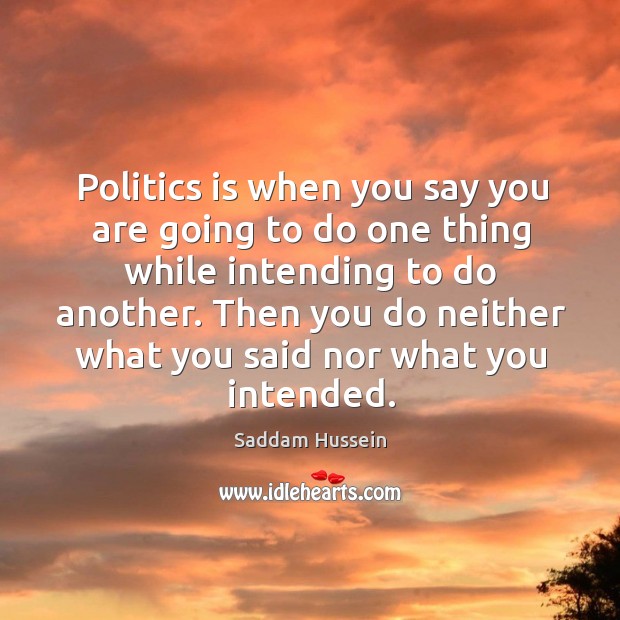Then you do neither what you said nor what you intended. Politics Quotes Image