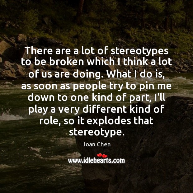 There are a lot of stereotypes to be broken which I think Joan Chen Picture Quote