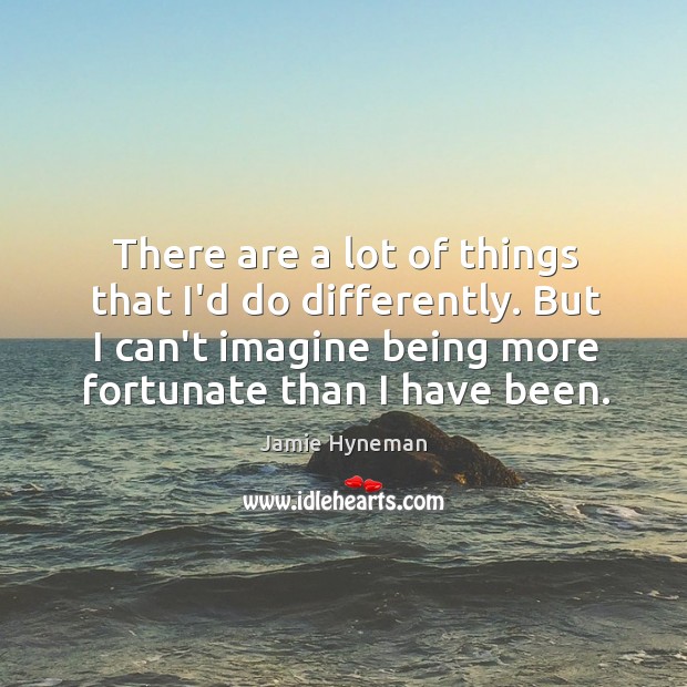There are a lot of things that I’d do differently. But I Jamie Hyneman Picture Quote