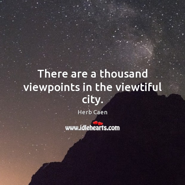 There are a thousand viewpoints in the viewtiful city. Herb Caen Picture Quote