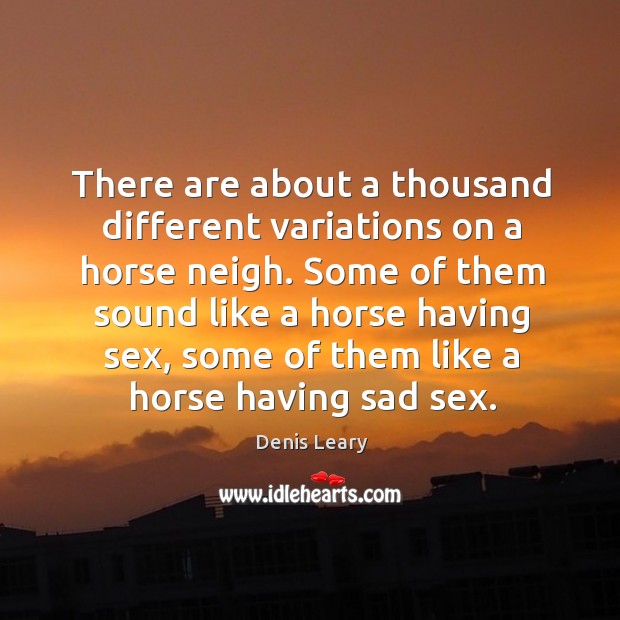 There are about a thousand different variations on a horse neigh. Some Image