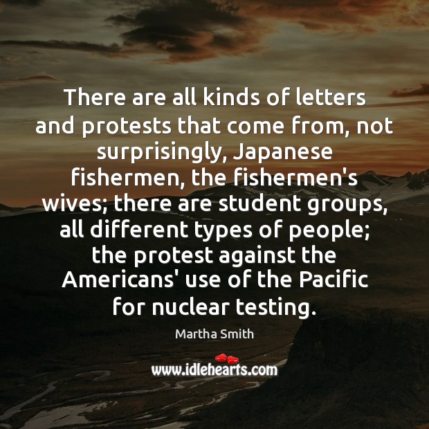 There are all kinds of letters and protests that come from, not Image
