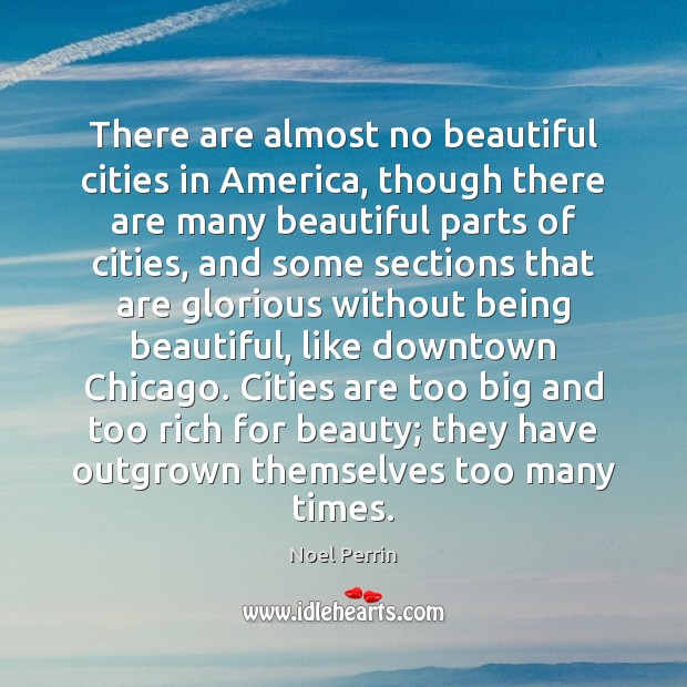 There are almost no beautiful cities in America, though there are many Noel Perrin Picture Quote