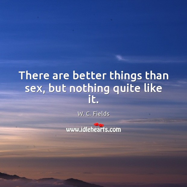 There are better things than sex, but nothing quite like it. W. C. Fields Picture Quote