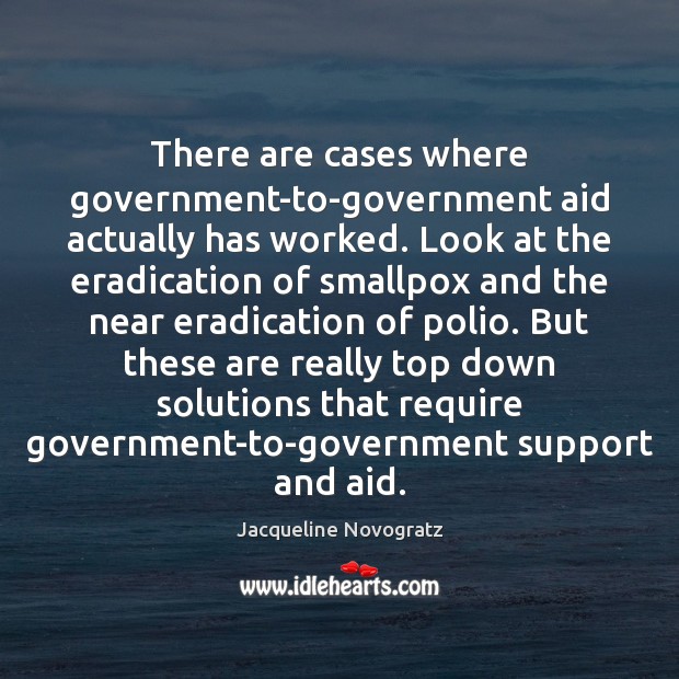 There are cases where government-to-government aid actually has worked. Look at the Jacqueline Novogratz Picture Quote