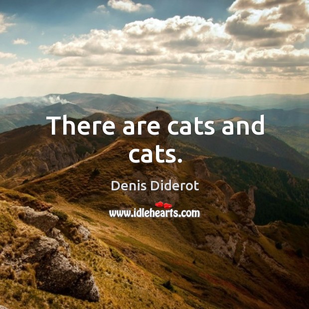 There are cats and cats. Denis Diderot Picture Quote