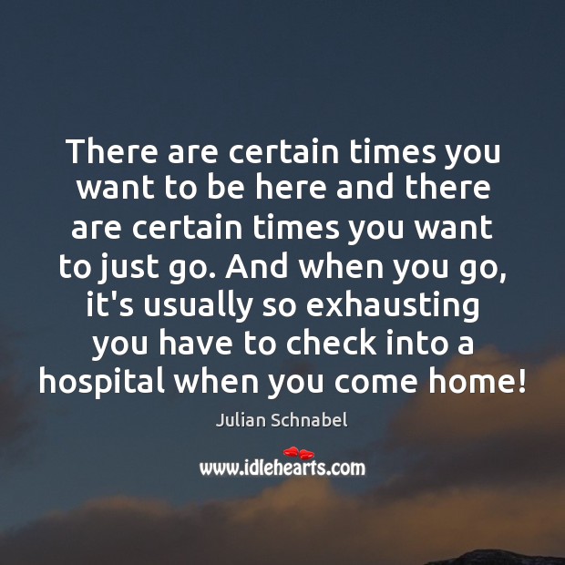 There are certain times you want to be here and there are Julian Schnabel Picture Quote