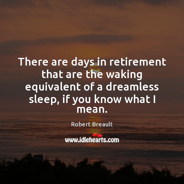 There are days in retirement that are the waking equivalent of a Image
