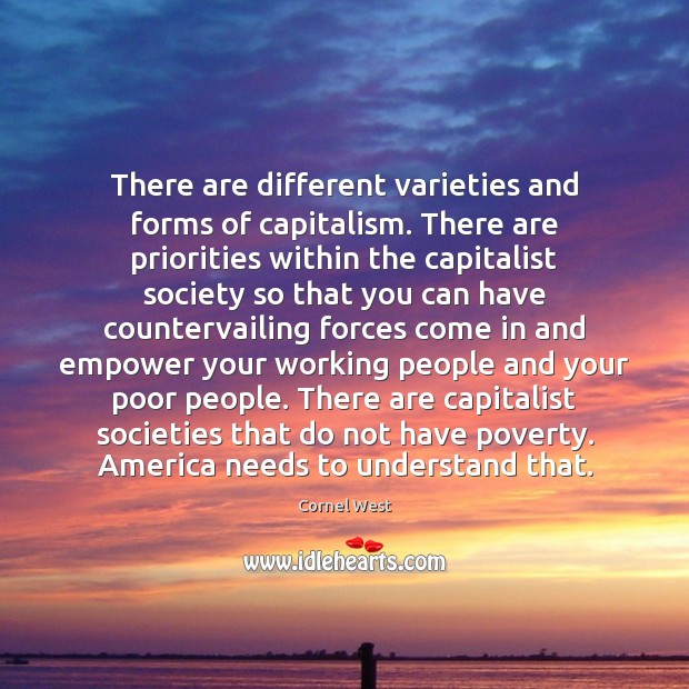 There are different varieties and forms of capitalism. There are priorities within Image