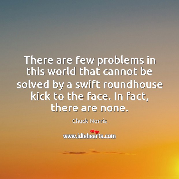 There are few problems in this world that cannot be solved by Chuck Norris Picture Quote