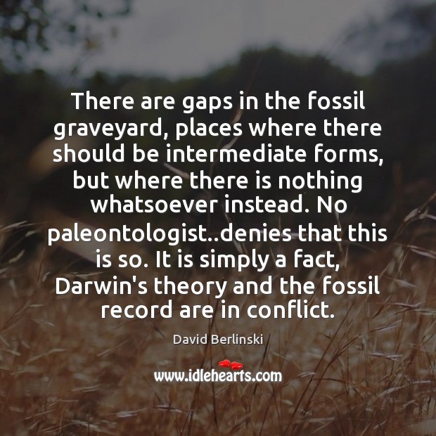 There are gaps in the fossil graveyard, places where there should be David Berlinski Picture Quote