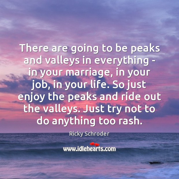 There are going to be peaks and valleys in everything – in Image