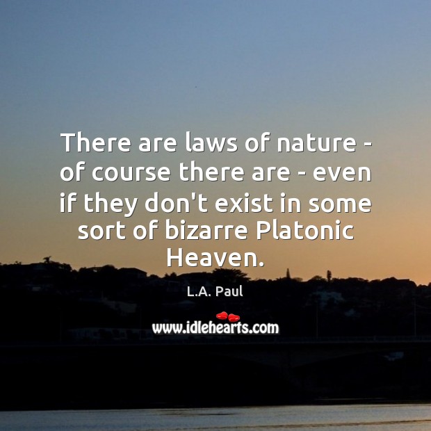 There are laws of nature – of course there are – even Image