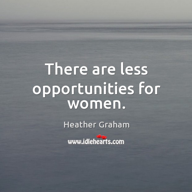 There are less opportunities for women. Heather Graham Picture Quote