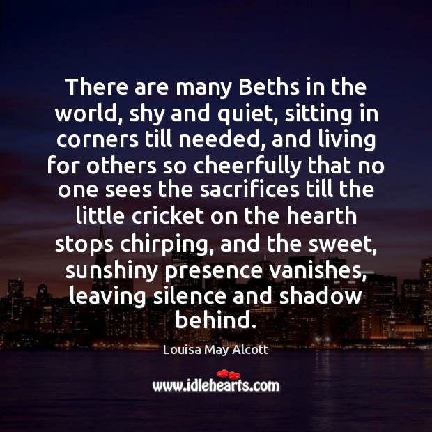 There are many Beths in the world, shy and quiet, sitting in Image