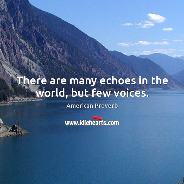 There are many echoes in the world, but few voices. American Proverbs Image