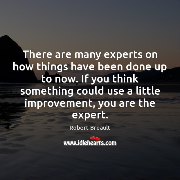 There are many experts on how things have been done up to Robert Breault Picture Quote