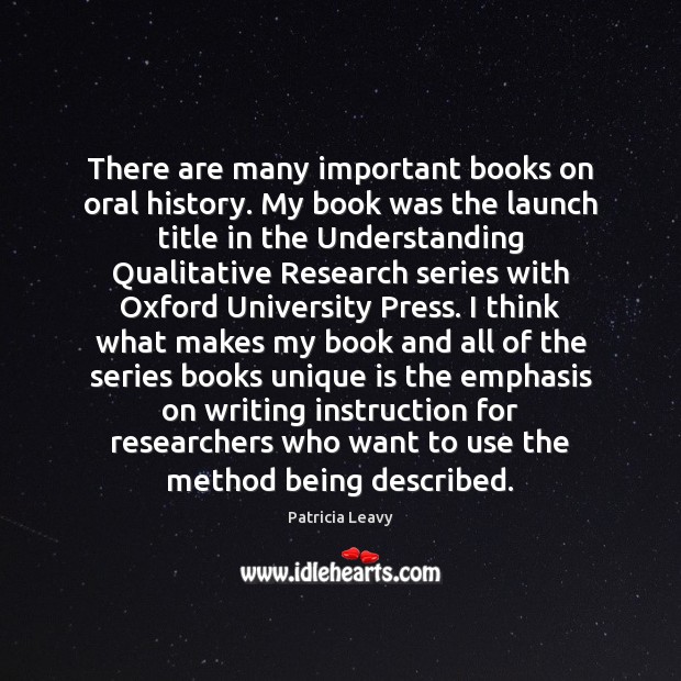 There are many important books on oral history. My book was the Understanding Quotes Image