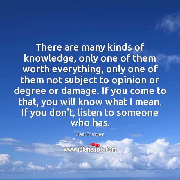 There are many kinds of knowledge, only one of them worth everything, Image