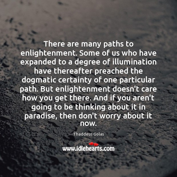 There are many paths to enlightenment. Some of us who have expanded Thaddeus Golas Picture Quote