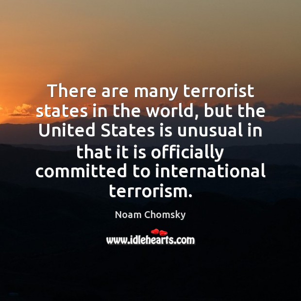 There are many terrorist states in the world, but the United States 
