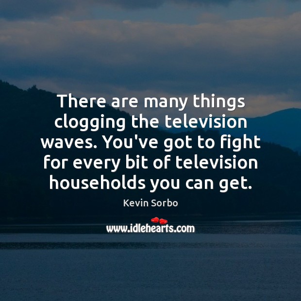 There are many things clogging the television waves. You’ve got to fight Kevin Sorbo Picture Quote