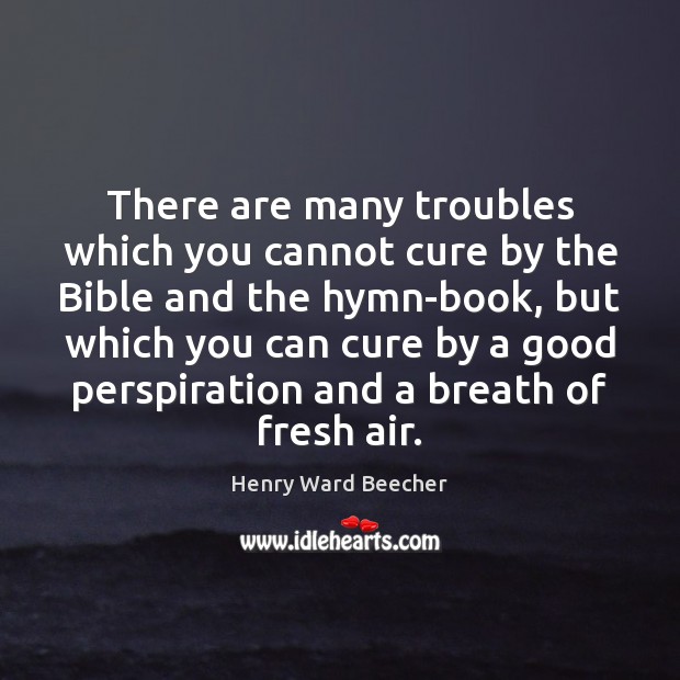 There are many troubles which you cannot cure by the Bible and Henry Ward Beecher Picture Quote