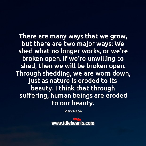 There are many ways that we grow, but there are two major Mark Nepo Picture Quote