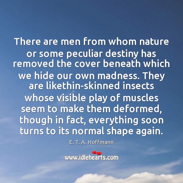 There are men from whom nature or some peculiar destiny has removed E. T. A. Hoffmann Picture Quote