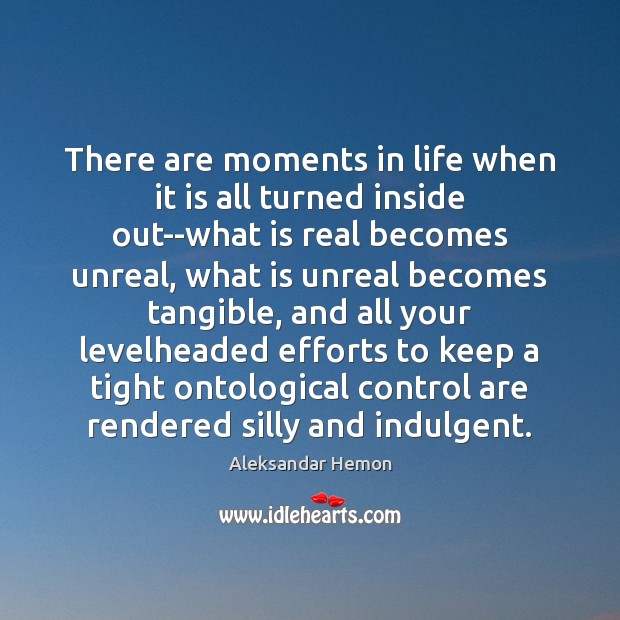 There are moments in life when it is all turned inside out–what Aleksandar Hemon Picture Quote