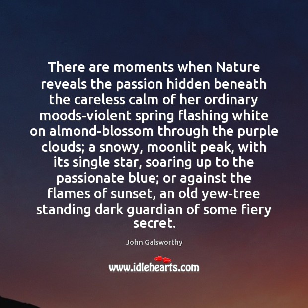 There are moments when Nature reveals the passion hidden beneath the careless Secret Quotes Image