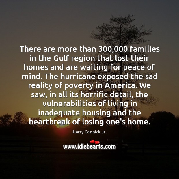 There are more than 300,000 families in the Gulf region that lost their Harry Connick Jr. Picture Quote