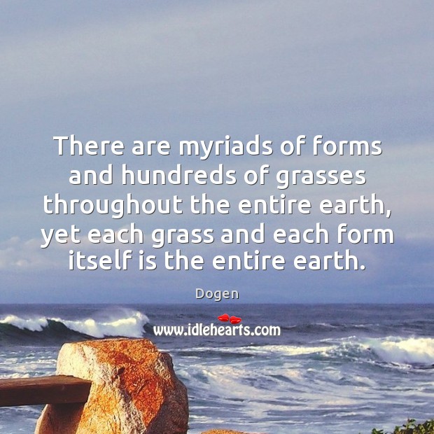 There are myriads of forms and hundreds of grasses throughout the entire Dogen Picture Quote