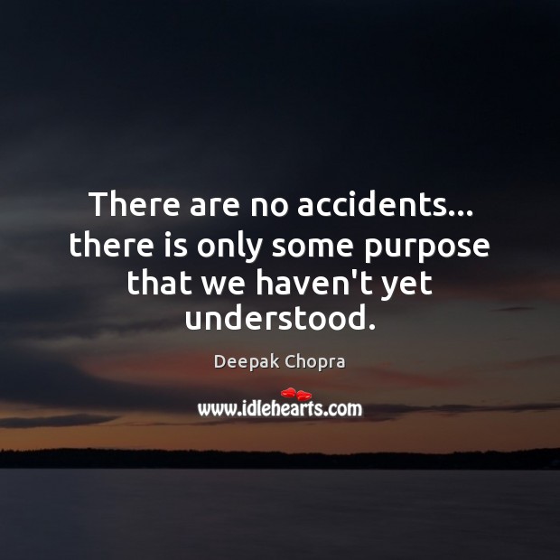 There are no accidents… there is only some purpose that we haven’t yet understood. Image