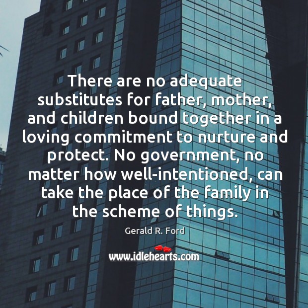 There are no adequate substitutes for father, mother Gerald R. Ford Picture Quote