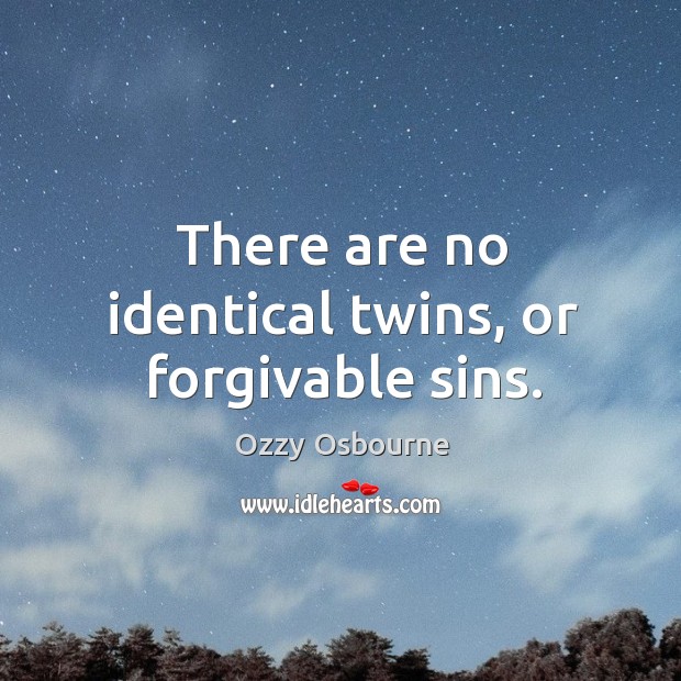 There are no identical twins, or forgivable sins. Image